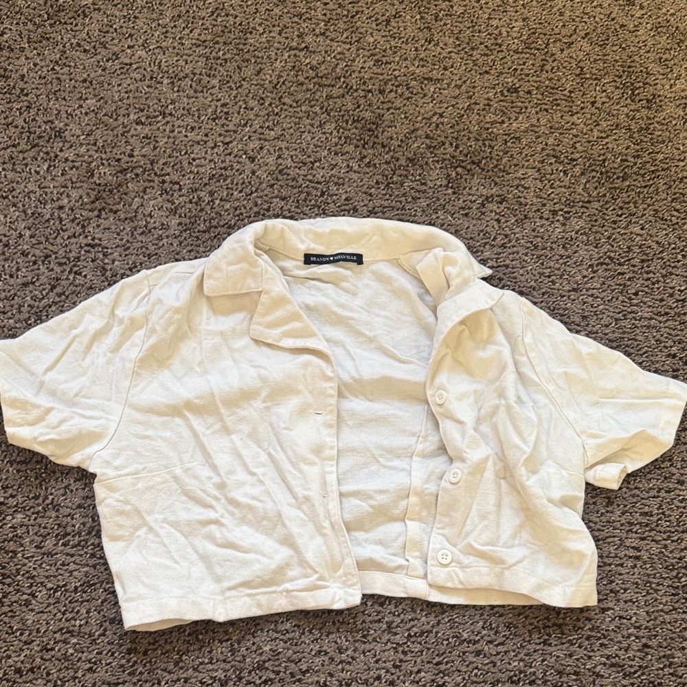 Stylish Beige Cropped Brandy Blouse